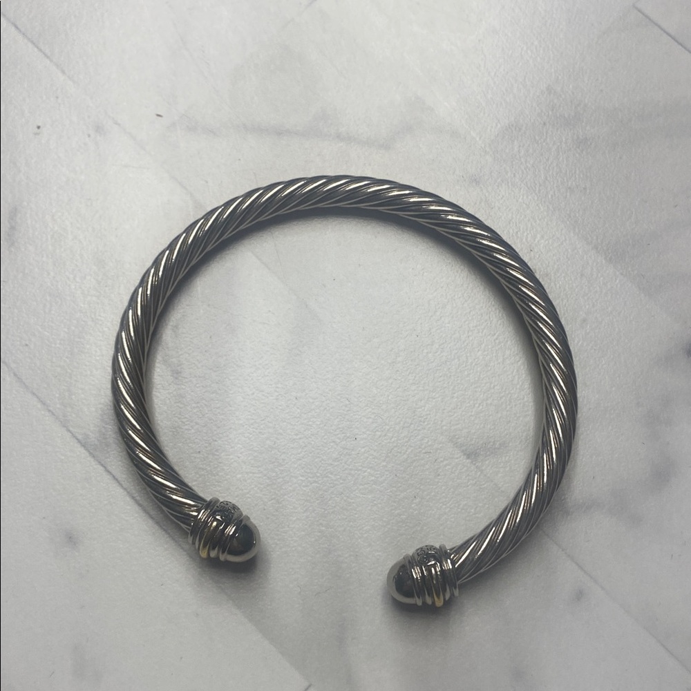 Elegant Silver and Gold Twisted Bracelet